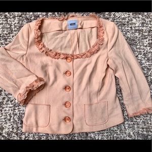 Moschino pink Ruffle jacket blazer SZ 12